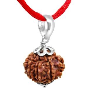 Certified Natural 7 Mukhi/Faced Nepali Rudraksha Pendant in 925 Silver – Unisex Spiritual Jewelry